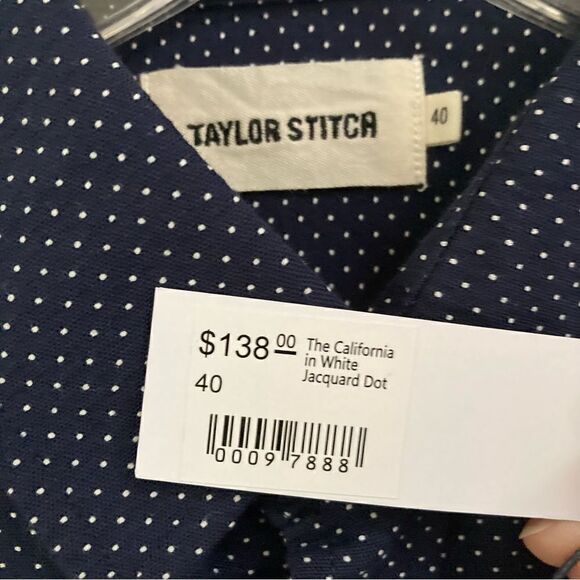 Taylor Stitch The California In White Jacquard Dot button down shirt Variety - Picture 8 of 13